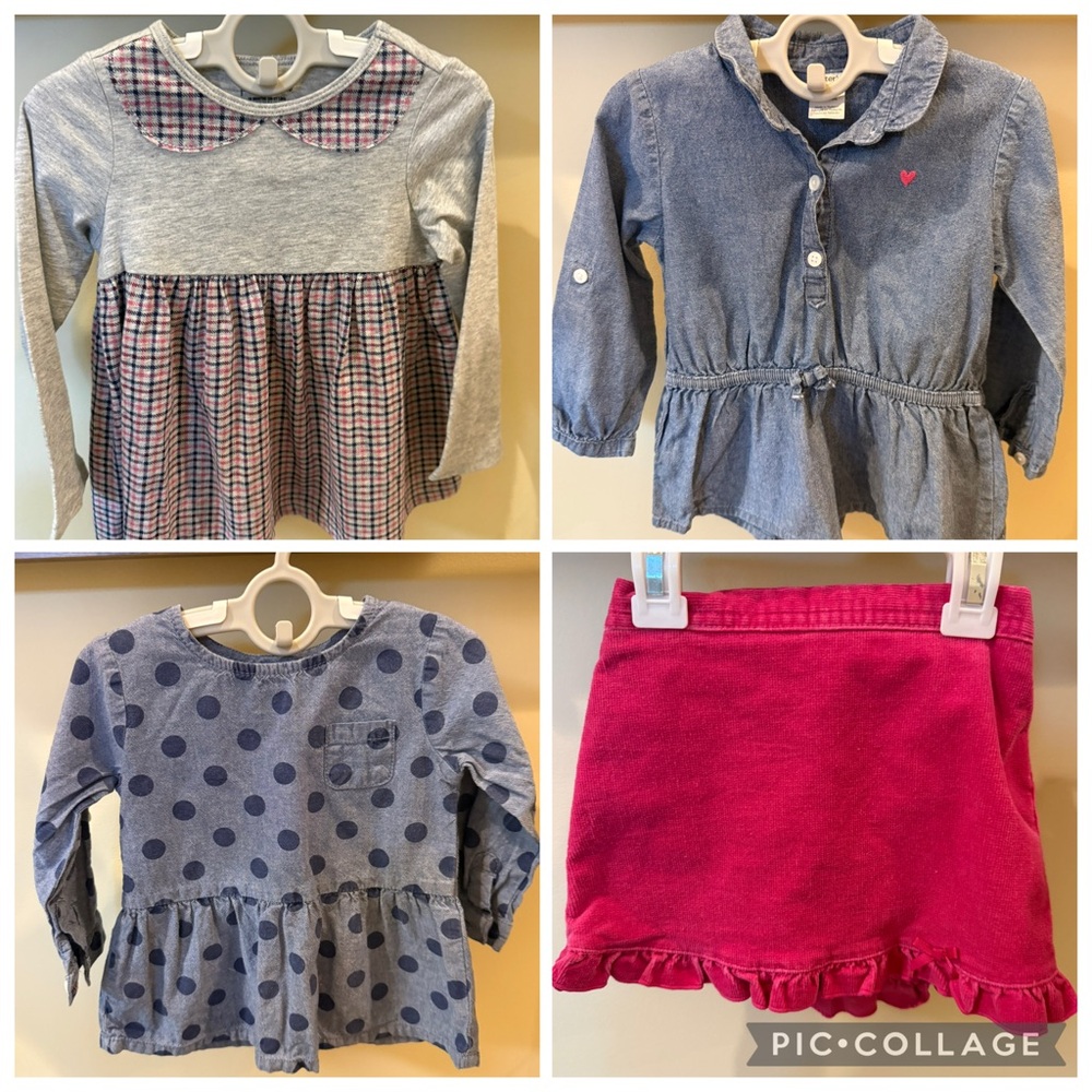 First Impressions/Carter's Toddler Girls FALL Tops & Corduroy Skirt Outfits